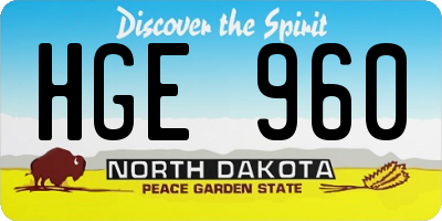 ND license plate HGE960