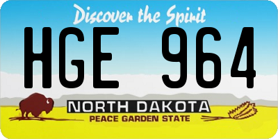 ND license plate HGE964