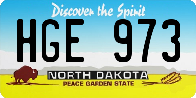 ND license plate HGE973