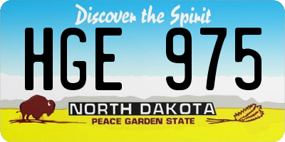 ND license plate HGE975