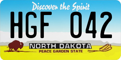 ND license plate HGF042