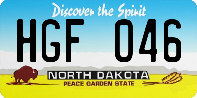 ND license plate HGF046
