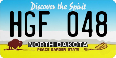 ND license plate HGF048