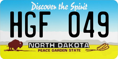ND license plate HGF049