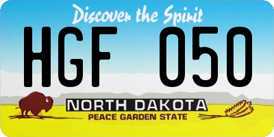ND license plate HGF050