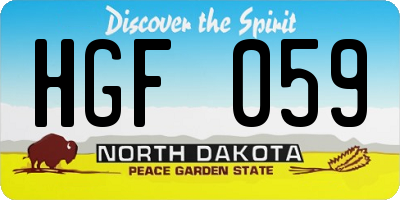 ND license plate HGF059