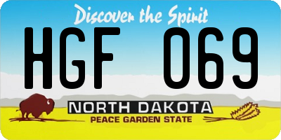 ND license plate HGF069