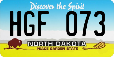 ND license plate HGF073