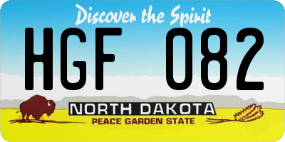 ND license plate HGF082
