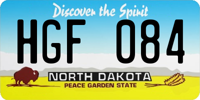 ND license plate HGF084