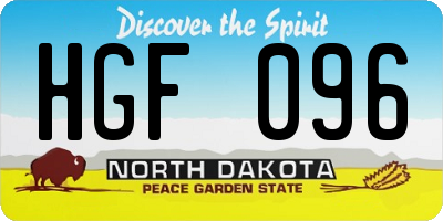 ND license plate HGF096