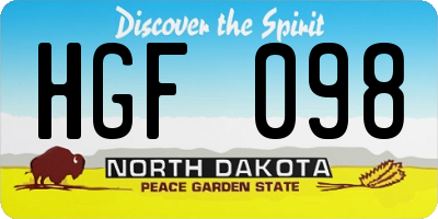 ND license plate HGF098