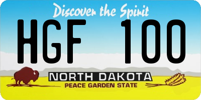 ND license plate HGF100