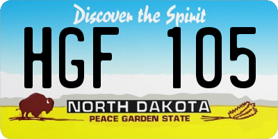 ND license plate HGF105