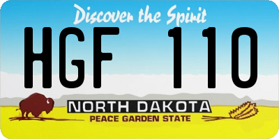 ND license plate HGF110