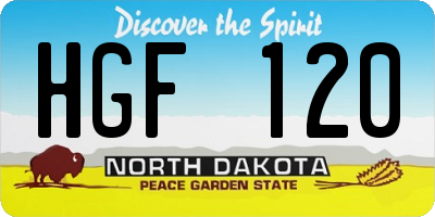 ND license plate HGF120