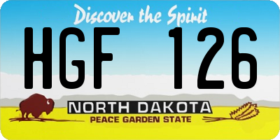 ND license plate HGF126
