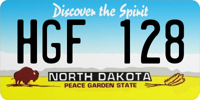 ND license plate HGF128