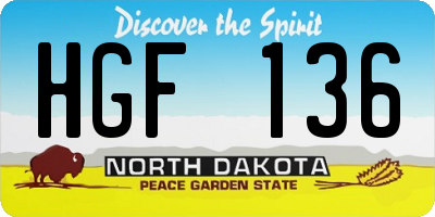 ND license plate HGF136