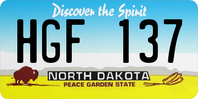 ND license plate HGF137