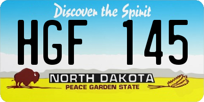 ND license plate HGF145
