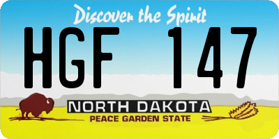 ND license plate HGF147