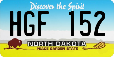 ND license plate HGF152