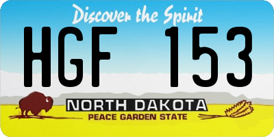 ND license plate HGF153