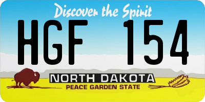ND license plate HGF154