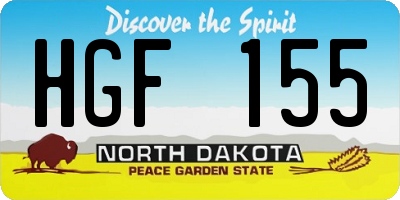 ND license plate HGF155