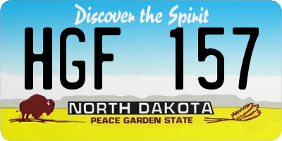 ND license plate HGF157