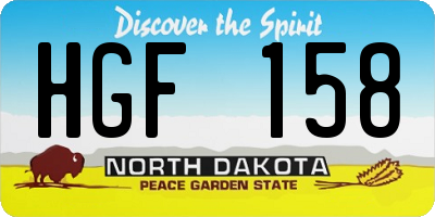 ND license plate HGF158