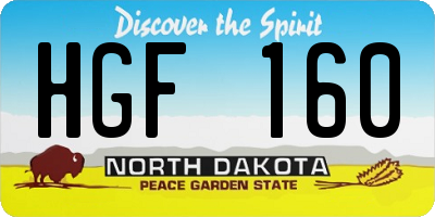ND license plate HGF160