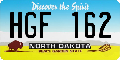 ND license plate HGF162
