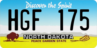 ND license plate HGF175