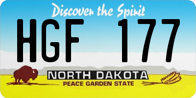ND license plate HGF177