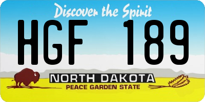 ND license plate HGF189