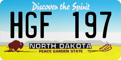 ND license plate HGF197