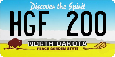 ND license plate HGF200