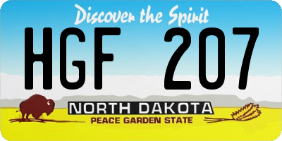 ND license plate HGF207