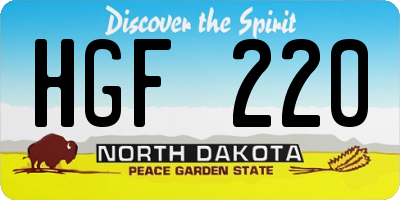 ND license plate HGF220