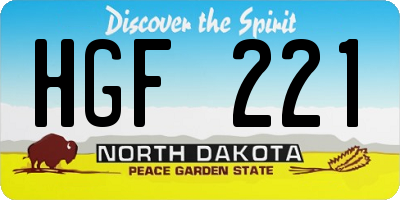 ND license plate HGF221