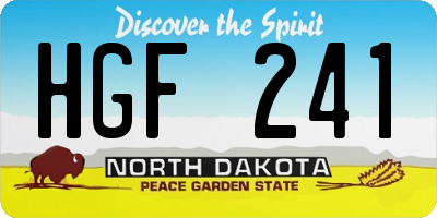 ND license plate HGF241