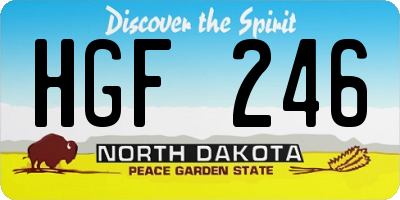 ND license plate HGF246
