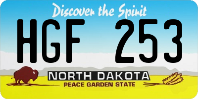 ND license plate HGF253