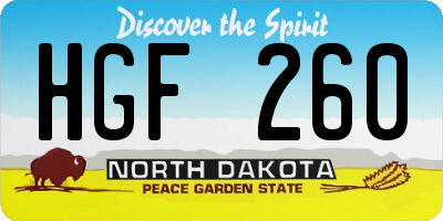ND license plate HGF260