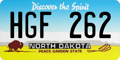 ND license plate HGF262