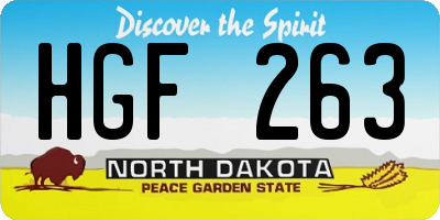 ND license plate HGF263