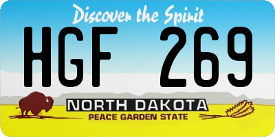 ND license plate HGF269