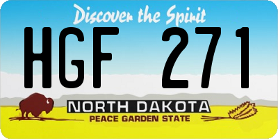 ND license plate HGF271